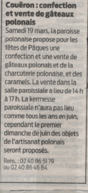 Confection et vente de gâteaux polonais | CZESC Nantes-Pologne