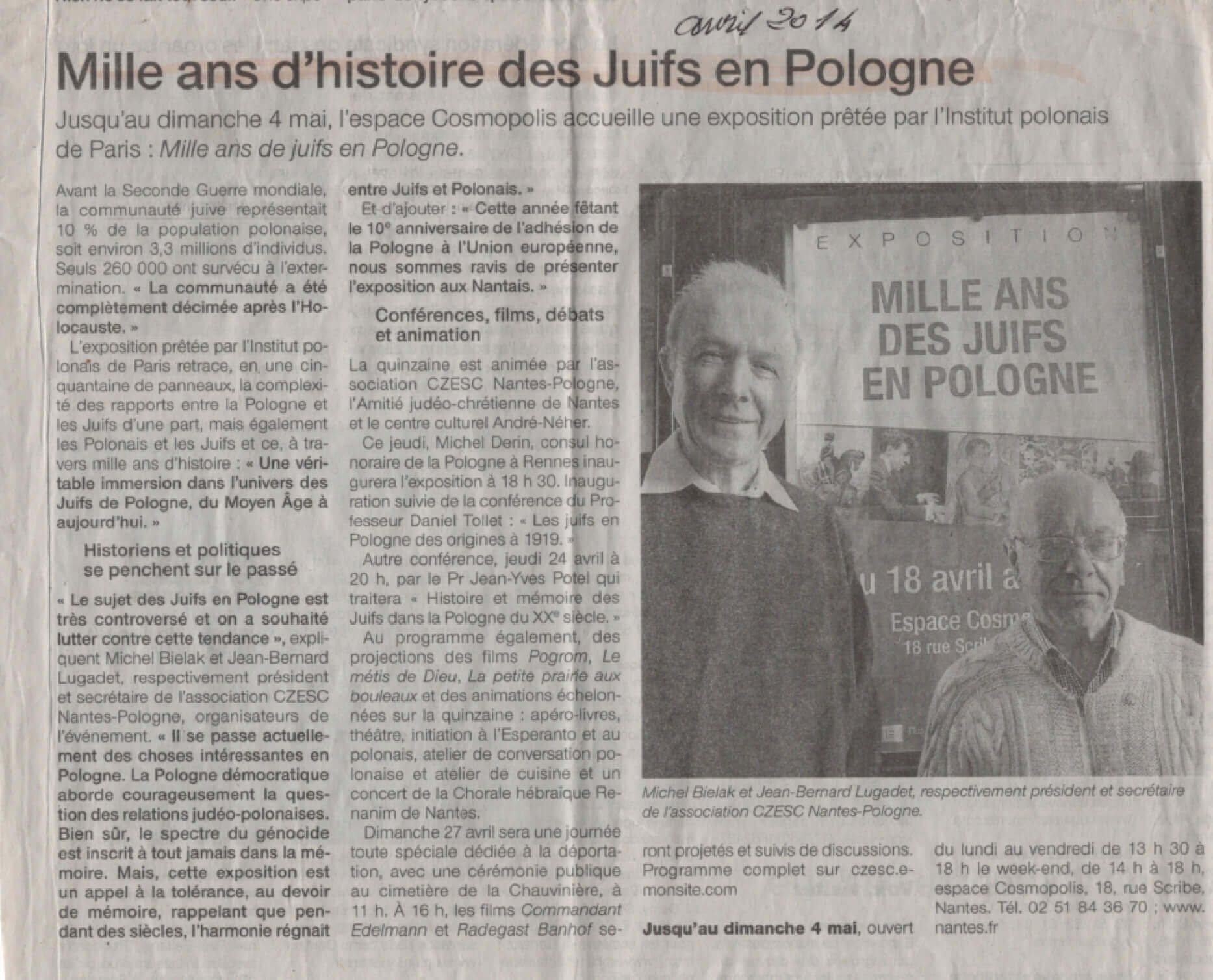 Mille ans histoire juive de Pologne CZESC | CZESC Nantes-Pologne