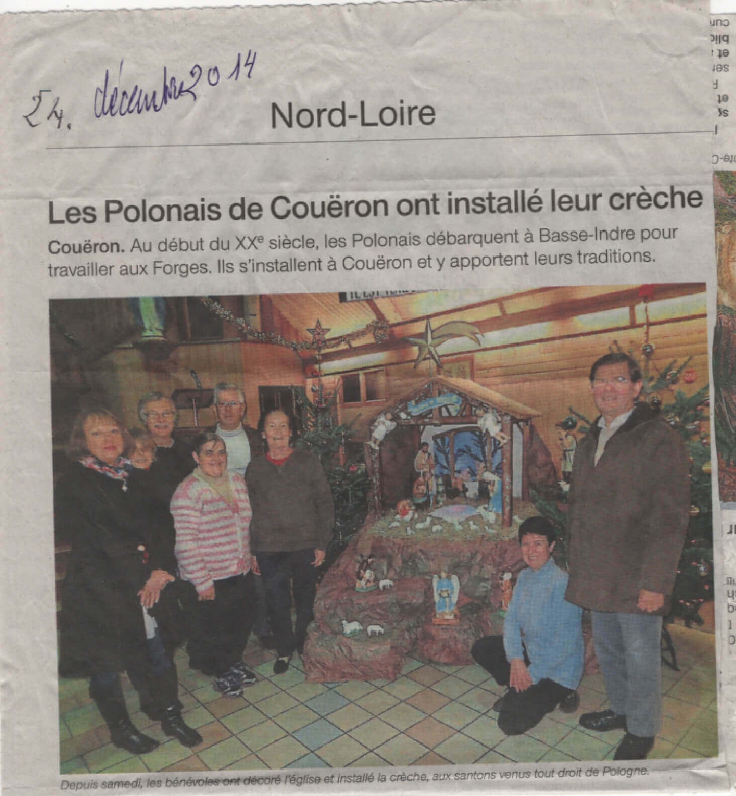 Les polonais de Coueron ont installer leur crèche | CZESC Nantes-Pologne