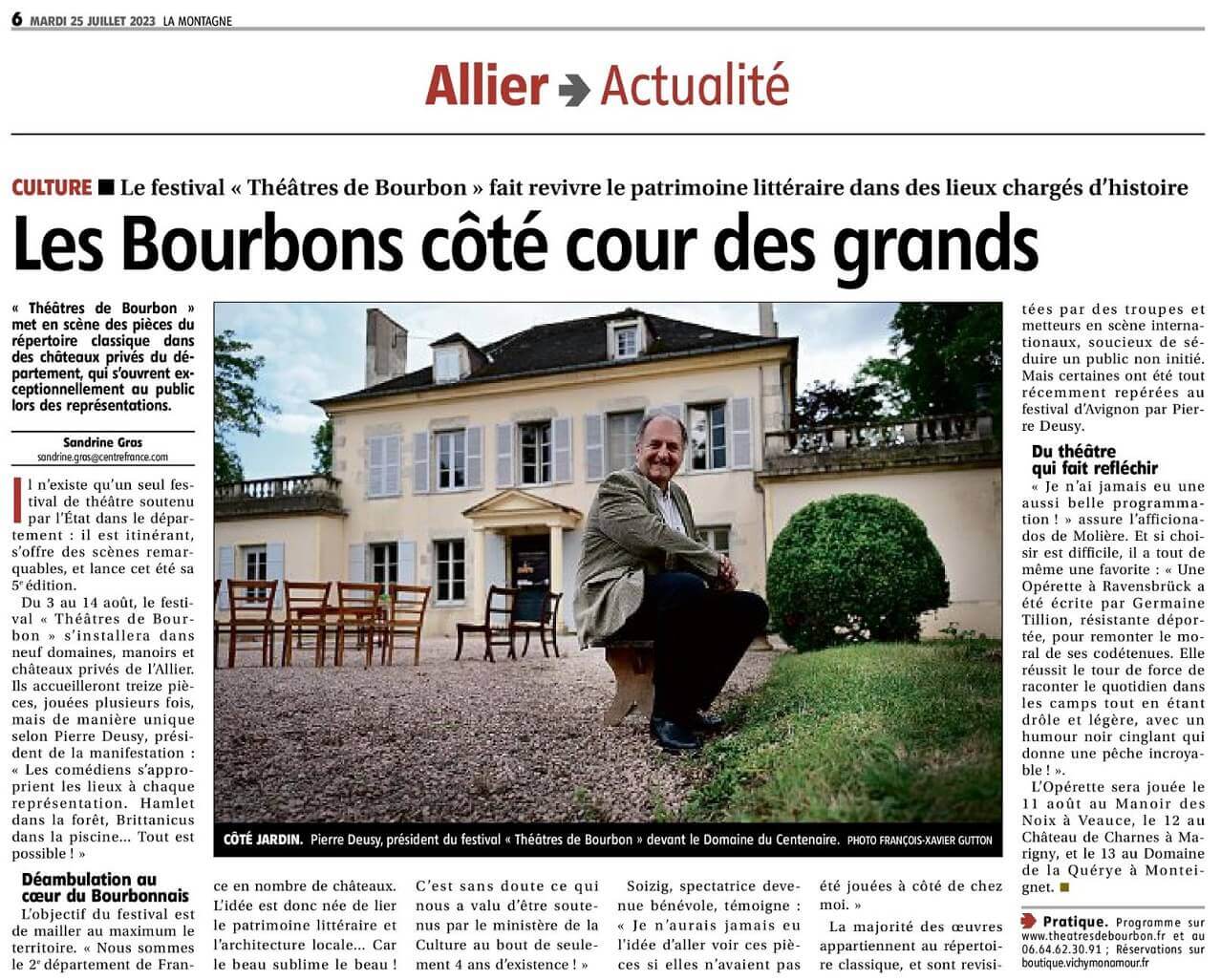 La Montagne - 26 juillet 2023 | Théâtres de Bourbon