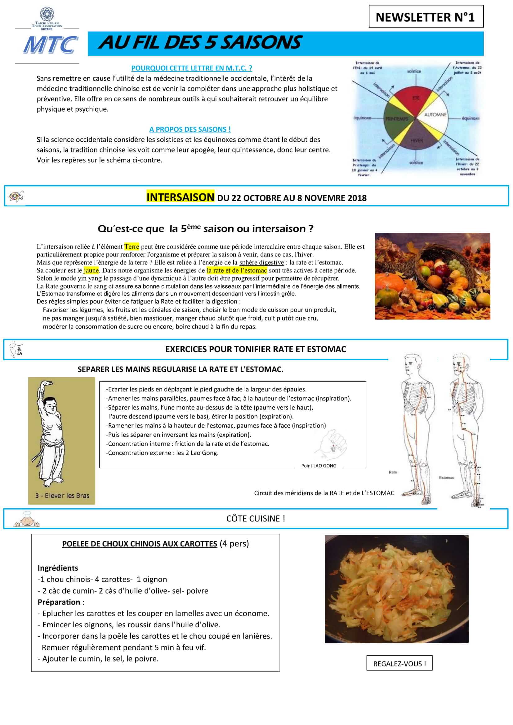 NEWS N°1 - AU FIL DES 5 SAISONS - intersaison vers hiver | Toum Guyane