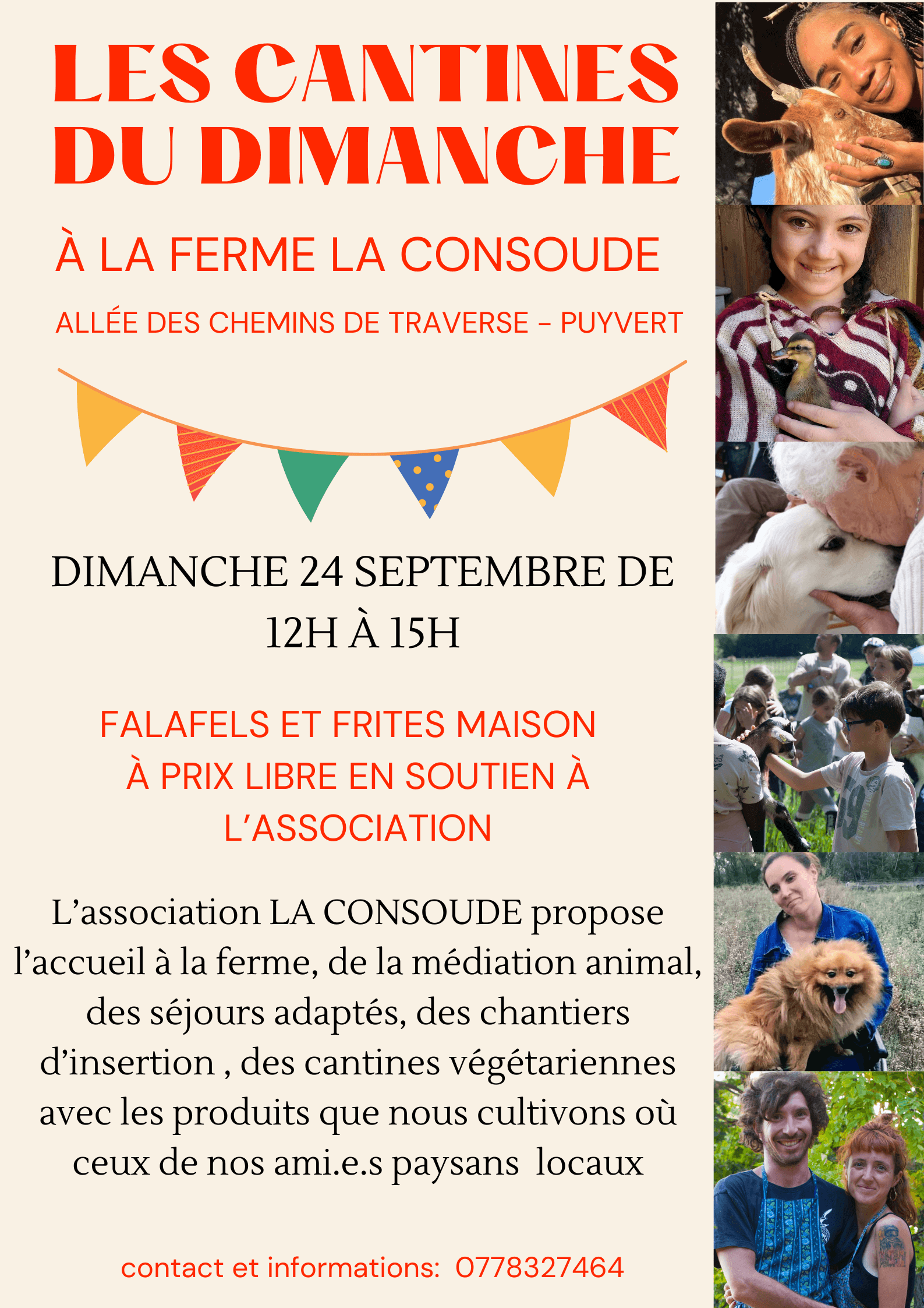 Cantine du dimanche 24 septembre | La Ferme thérapeutique La Consoude
