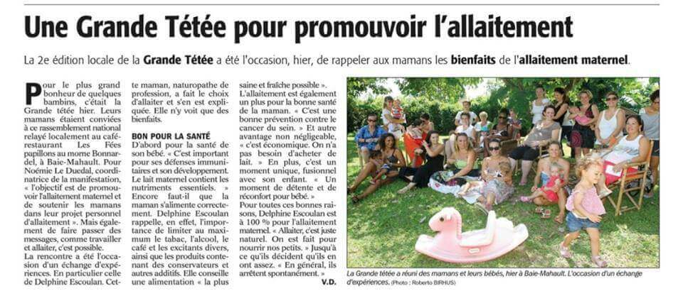 Une grande tétée pour promouvoir l'allaitement | Delphine Escoulan - Naturopathe
