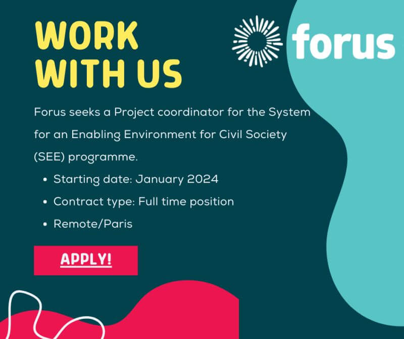 Forus seeks a EU SEE Project coordinator | Forus