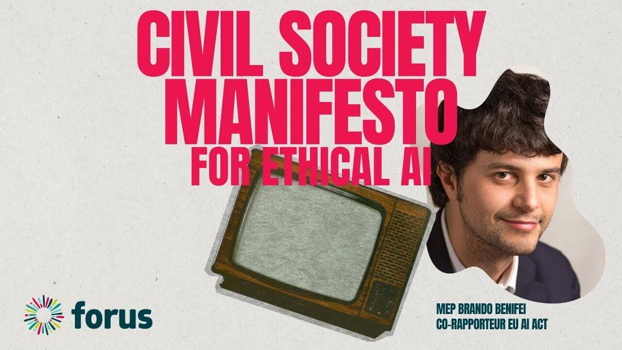 Civil Society Manifesto for Ethical AI Launch - MEP Brando Benifei, co-rapporteur of the EU AI Act