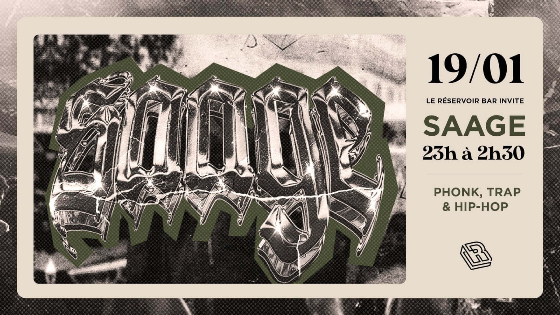 Le Réservoir bar invite SAAGE | Le Reservoir Bar