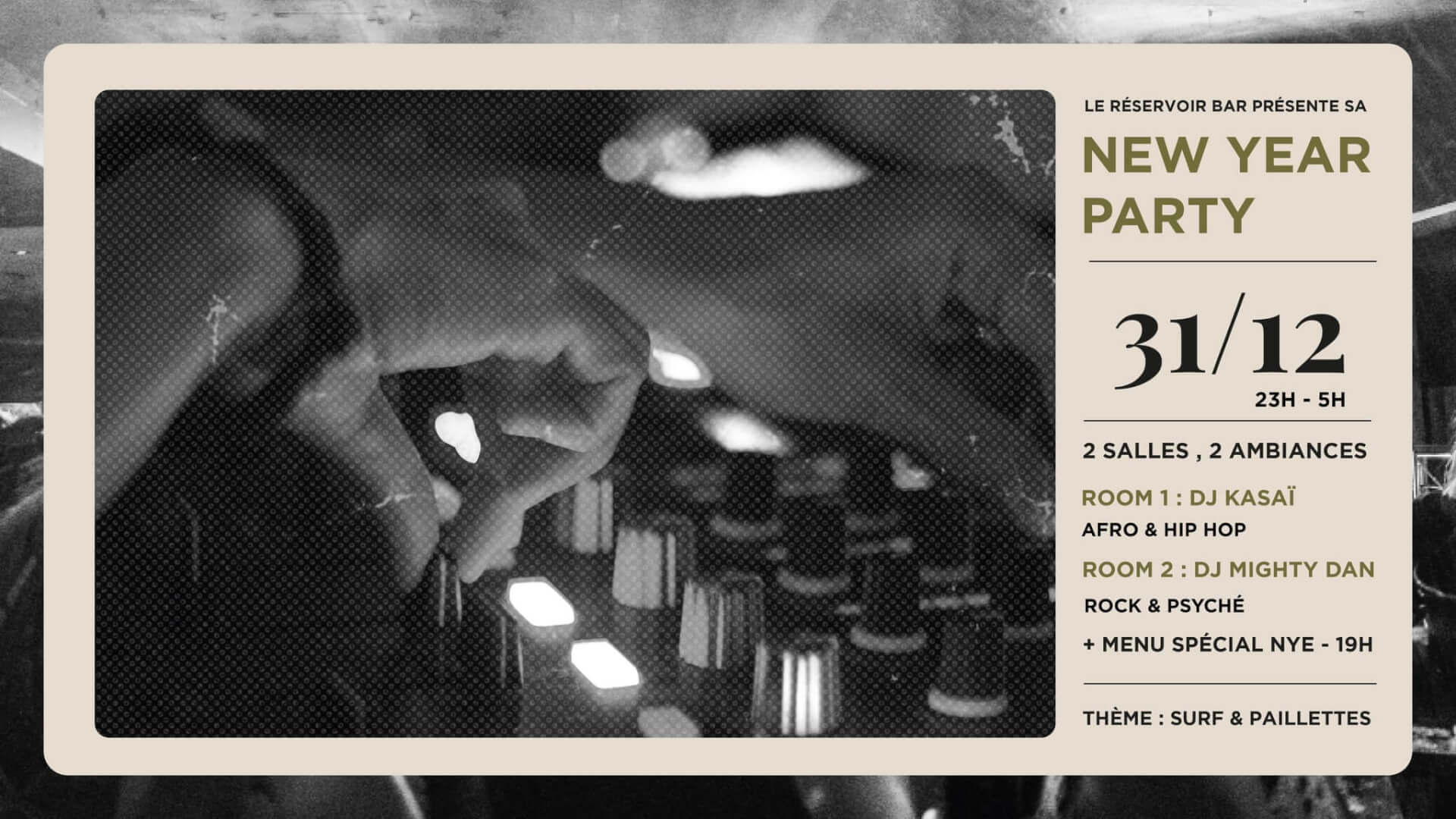 Le Réservoir bar présente sa NEW YEAR PARTY | Le Reservoir Bar