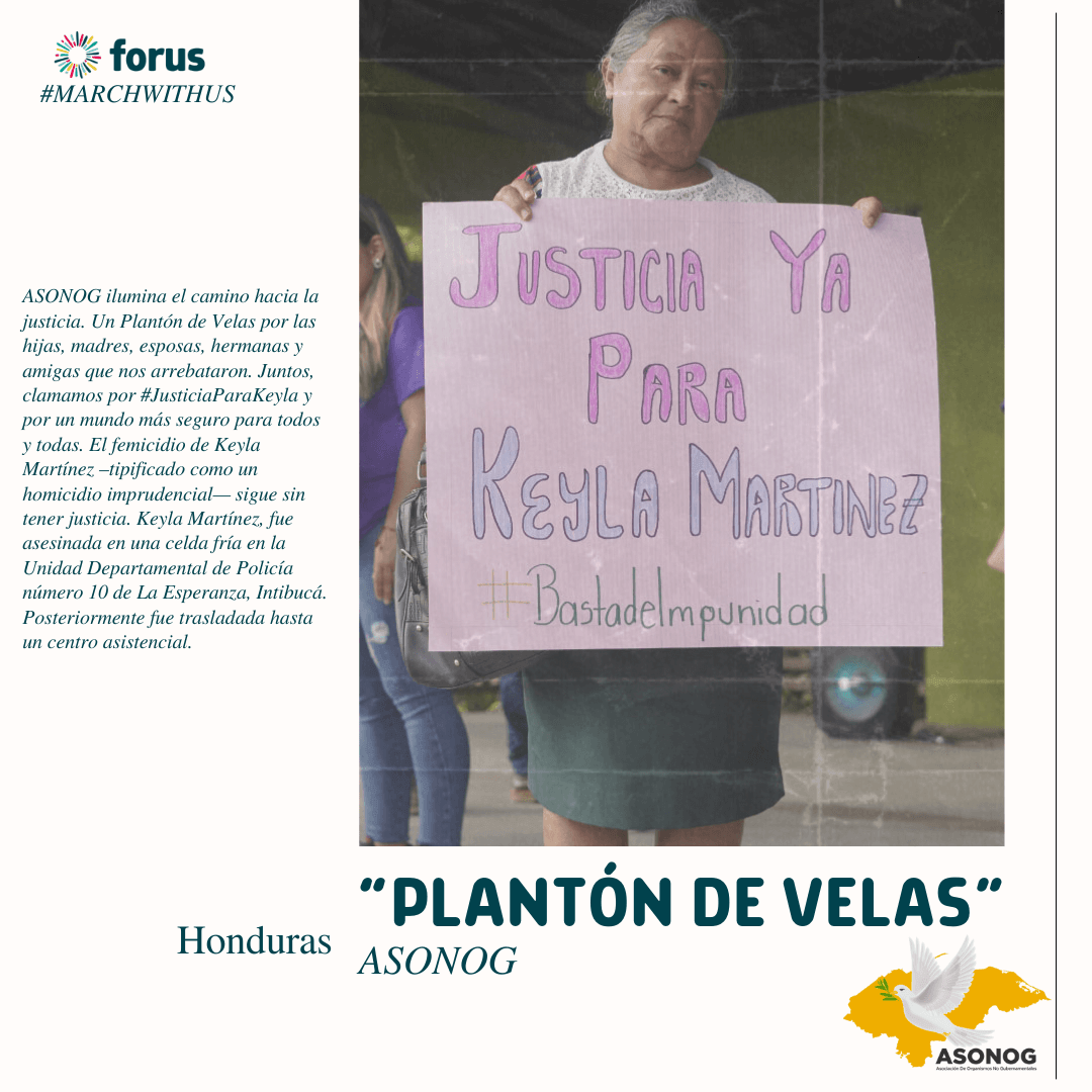 #MarchaConNosotras - Asonog, Honduras - Plantón de Velas