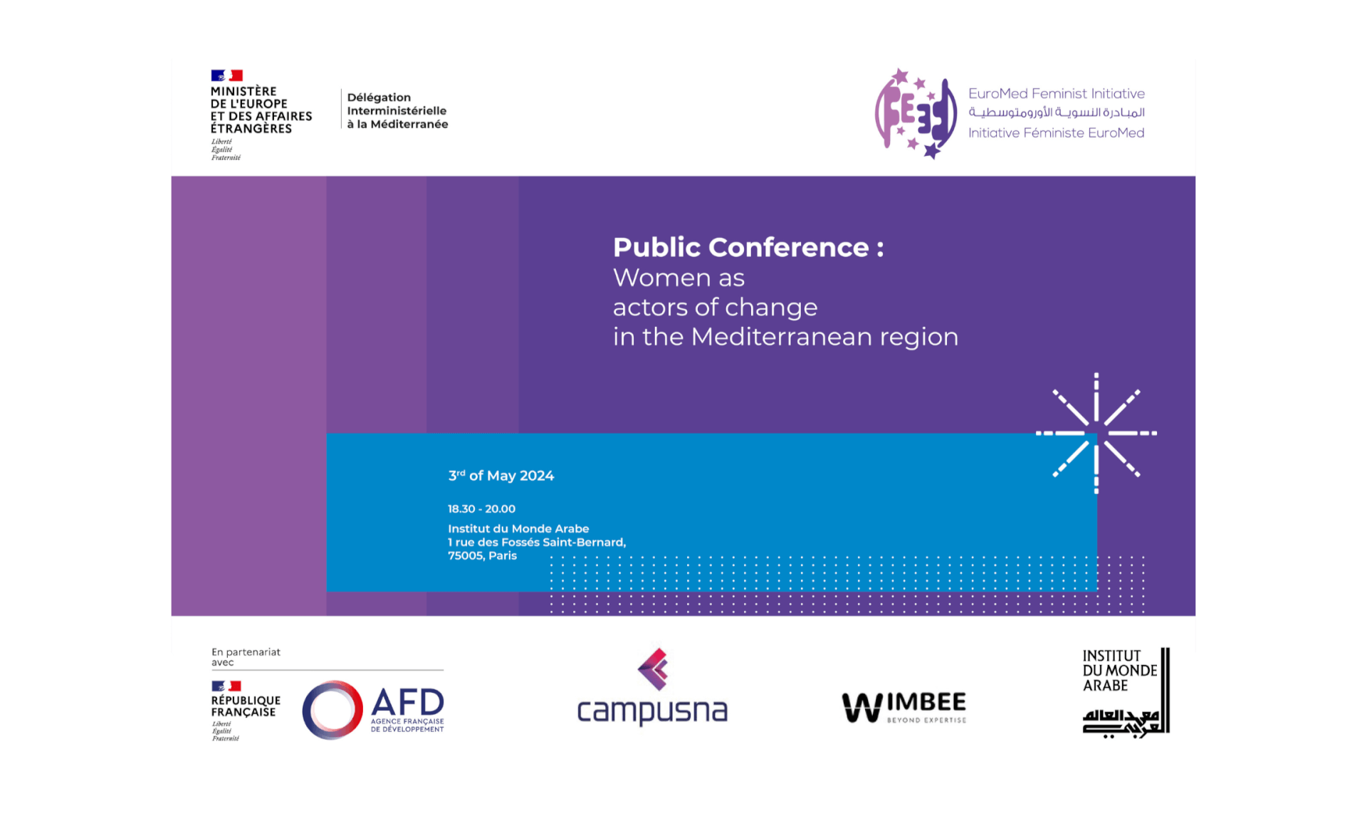Public Conference: Women as actors change in the mediterranean region | EFI - EuroMed Feminist Initiative