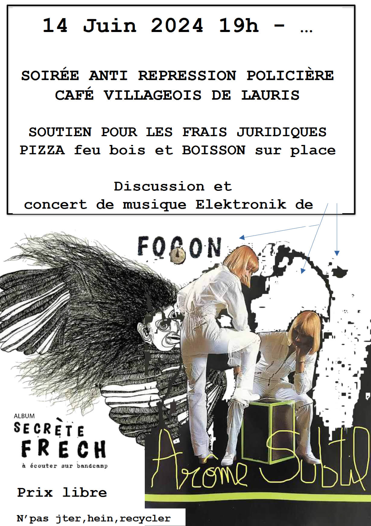 Soirée anti repression policière et concert electro | Au Maquis