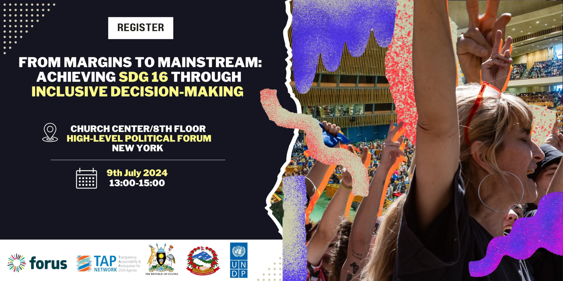 HLPF - From Margins to Mainstream: Achieving SDG 16 through Inclusive Decision-Making | Forus