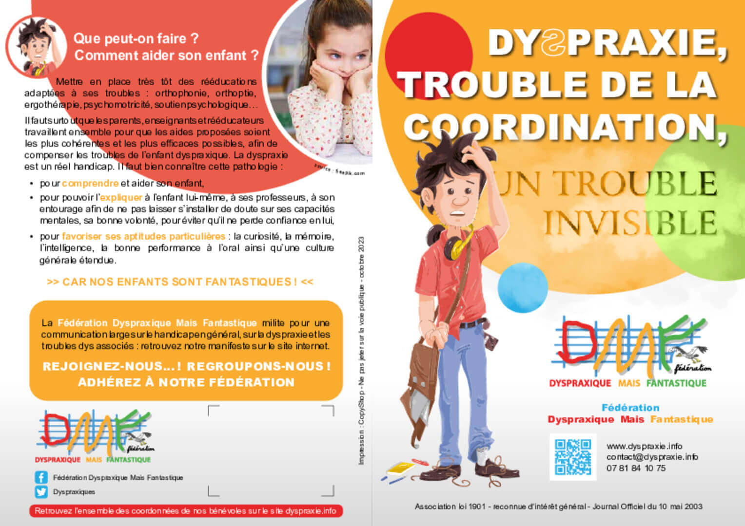 Flyer DMF | FDMF - Fédération Dyspraxique Mais Fantastique