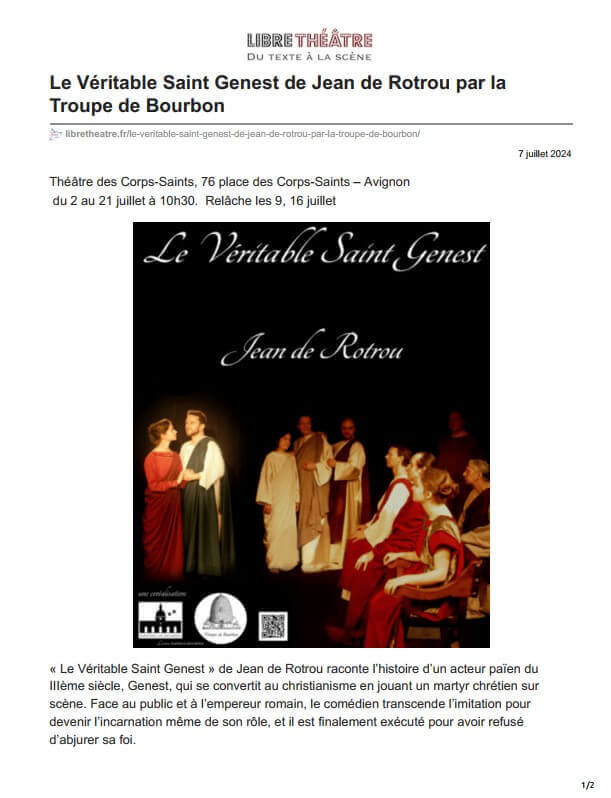 Libre théâtre Avignon 2024 | Théâtres de Bourbon