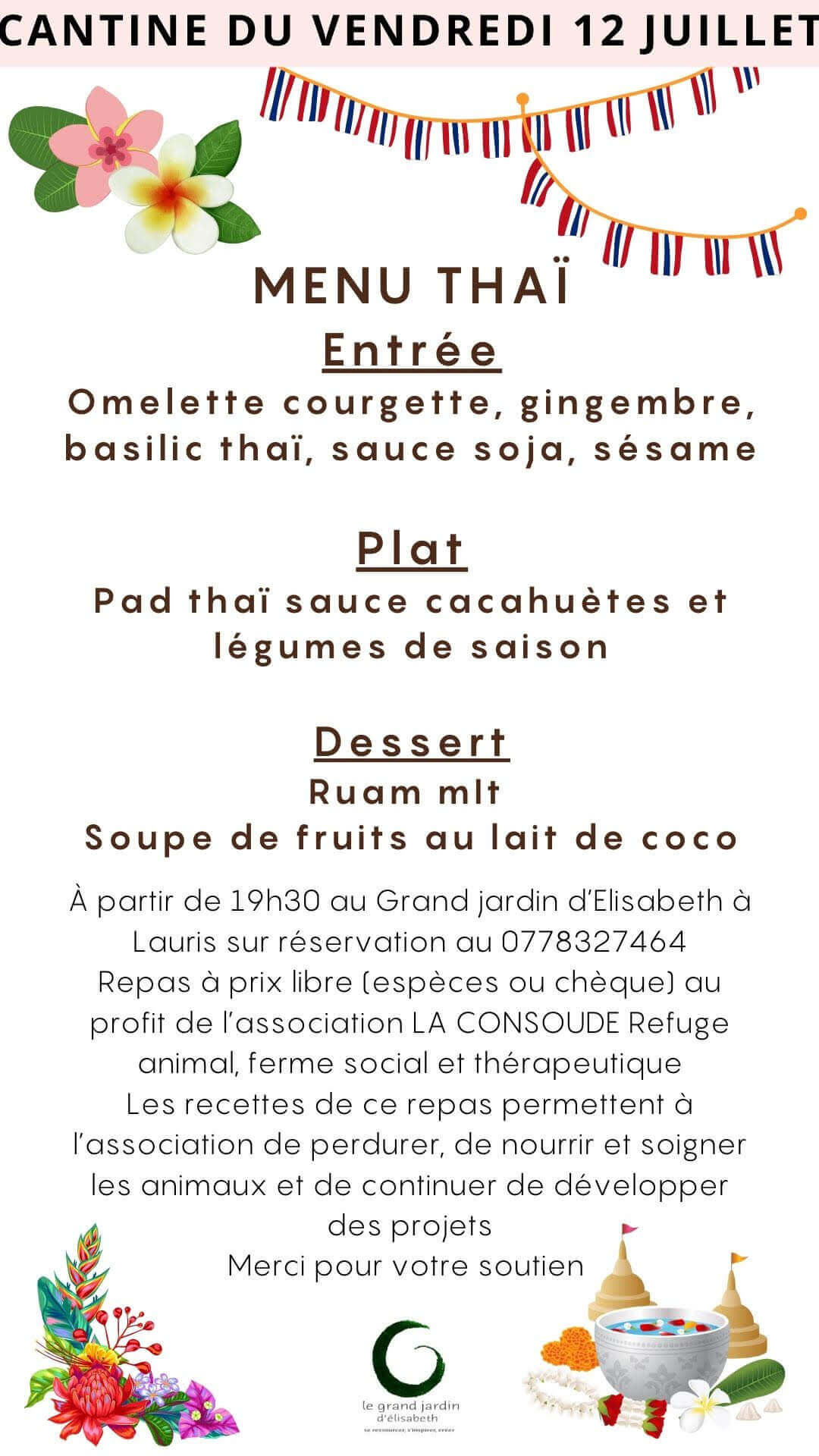 Cantine du vendredi 12 juillet | La Ferme thérapeutique La Consoude