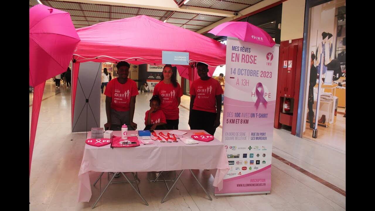 MES RÊVES EN ROSE 2023 Les jeunes en campagne de sensibilisation au Centre commercial CARMILA Flins. | IMR - Illumine Mes Rêves