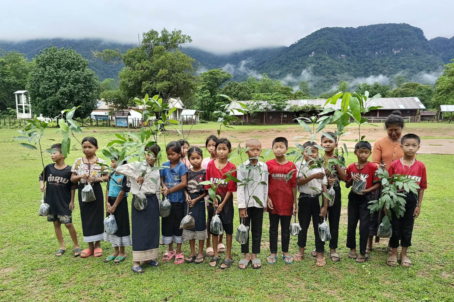 Laos - Les écoliers ont planté plus de 60 arbres ! | Sourires d'Enfants