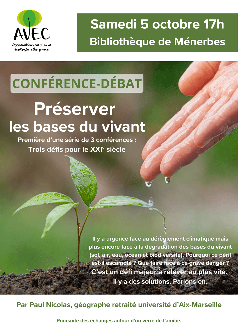 Conférence “Préserver les bases du vivant” | Vivant·e !