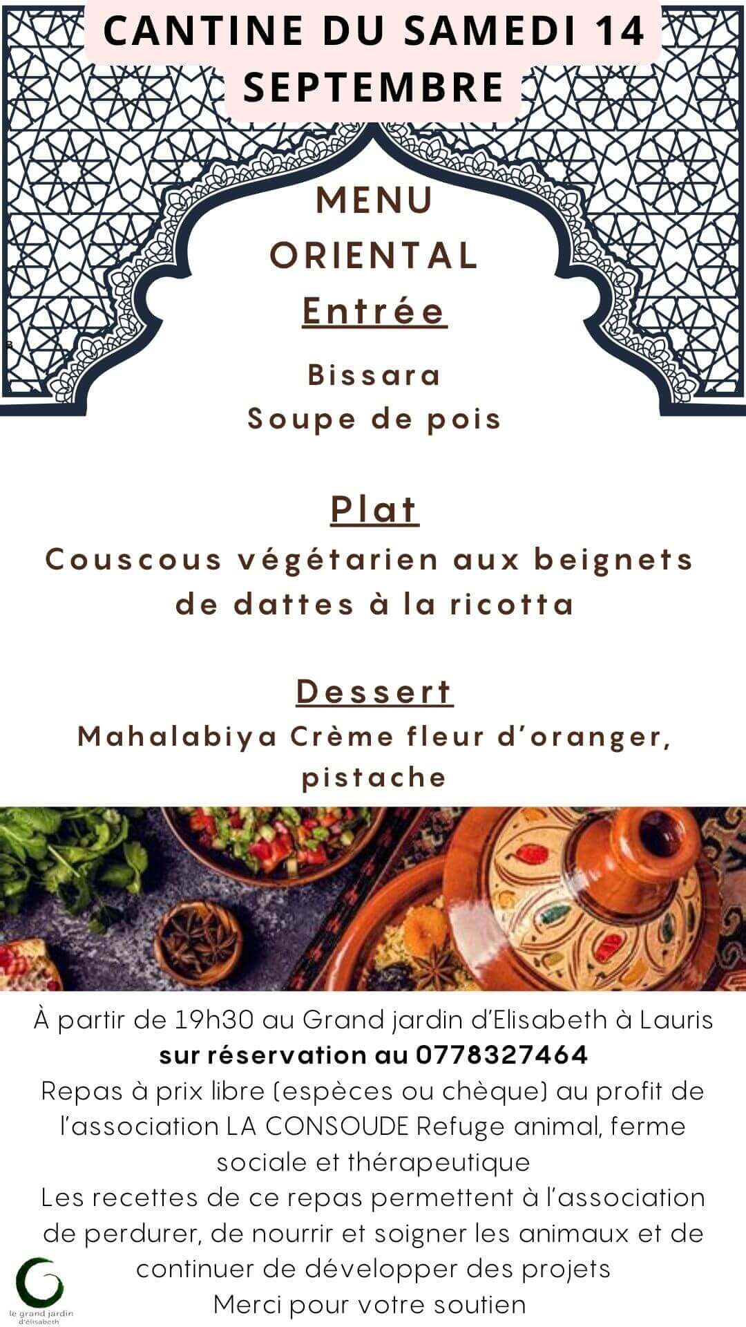 Cantine du samedi 14 septembre | La Ferme thérapeutique La Consoude