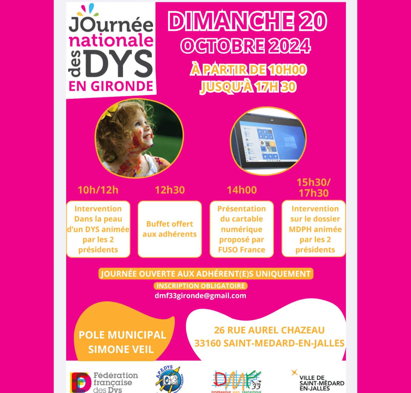 Journée Nationale Des Dys DMF33 et APEDYS | FDMF - Fédération Dyspraxique Mais Fantastique