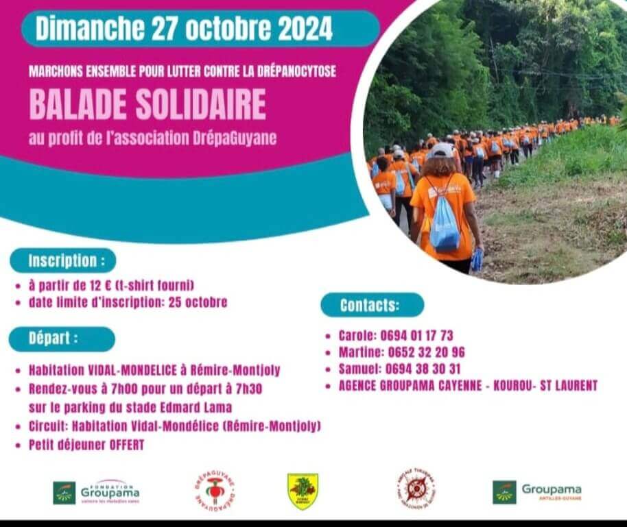 Balade Solidaire le 27 octobre au profit de l'association DrépaGuyane | DrepaGuyane