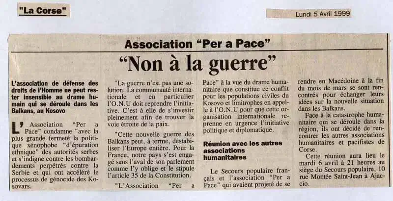 LA CORSE | Per a Pace