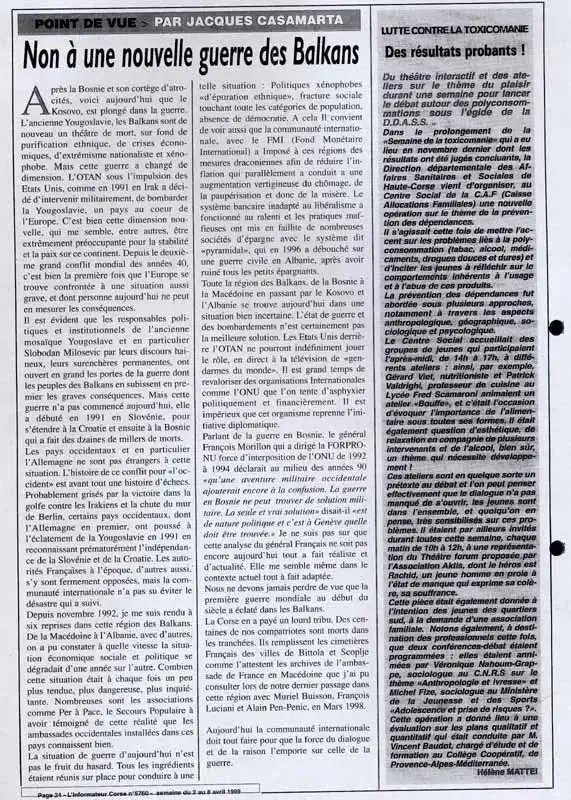 LINFORMATEUR CORSE | Per a Pace