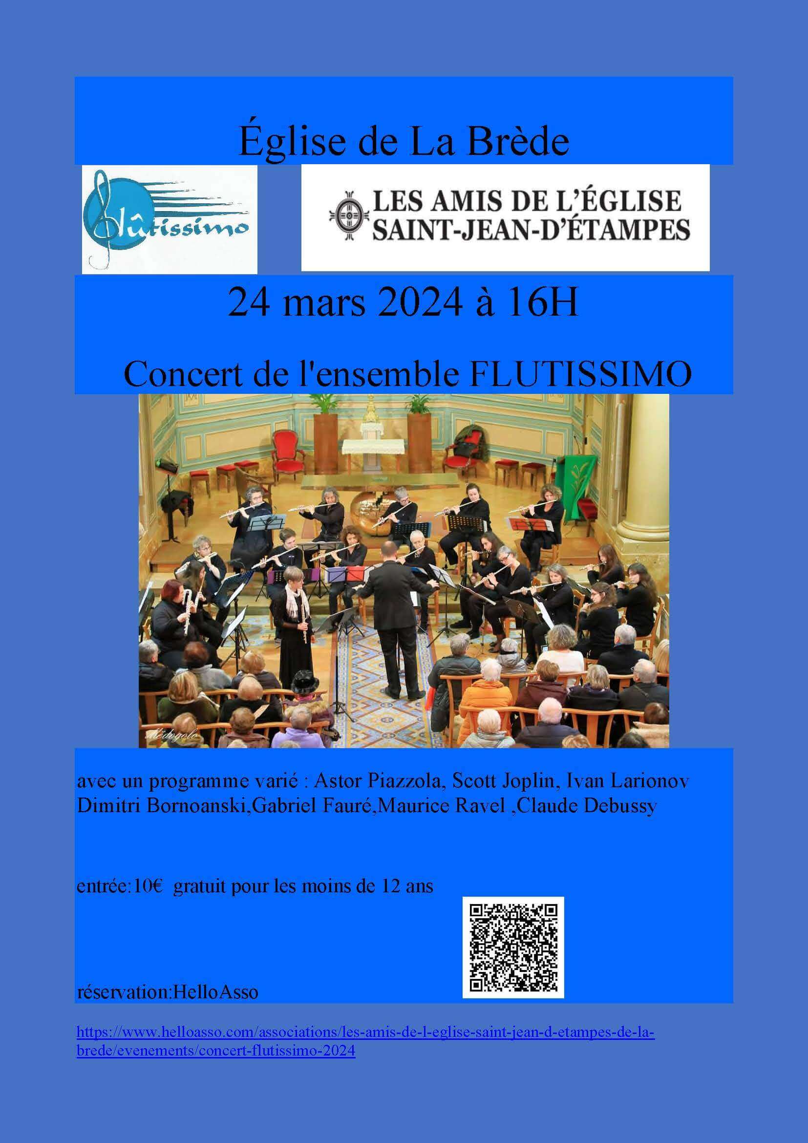 Concert Flutissimo | Association des Amis de l'Eglise Saint Jean d'Etampes de La Brède
