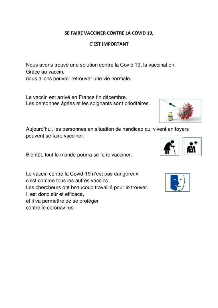 Se faire vacciner contre la covid 19 | Trisomie 21 Nouvelle Aquitaine