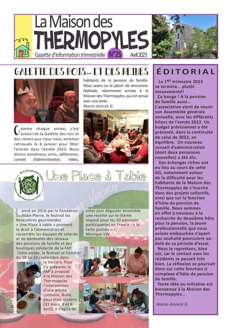 Gazette 25 | La Maison des Thermopyles