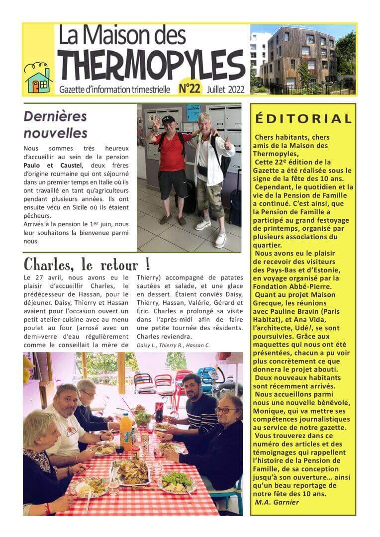 Gazette 22 | La Maison des Thermopyles