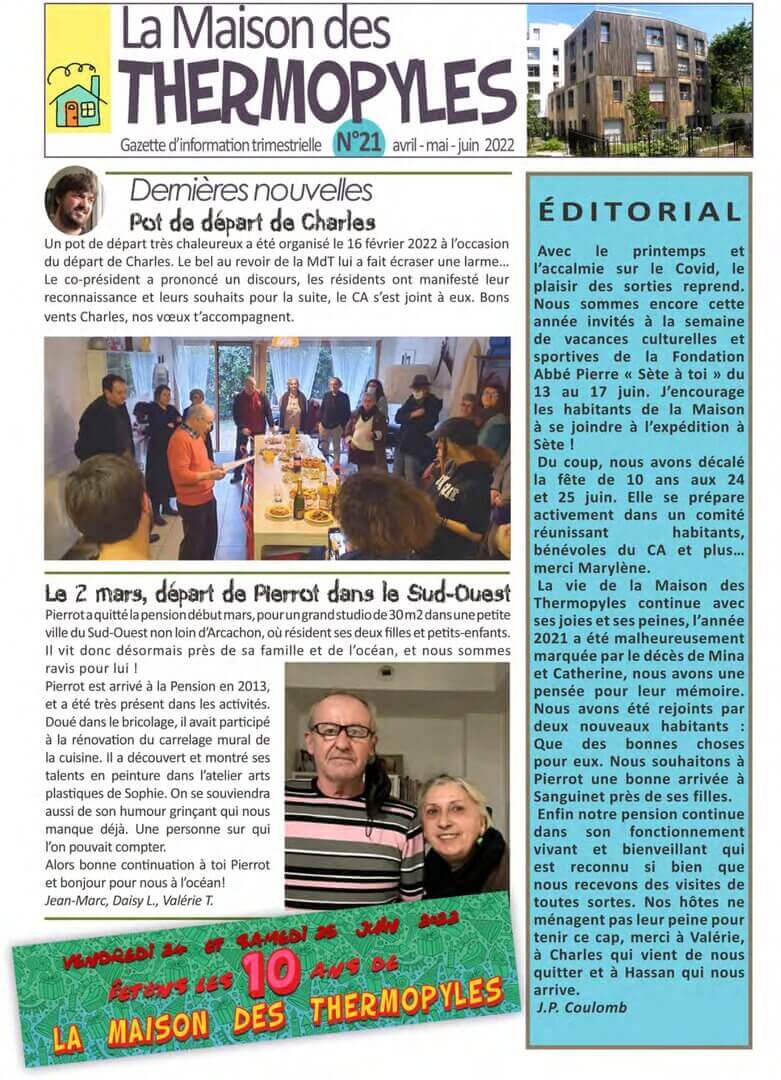 Gazette 21 | La Maison des Thermopyles