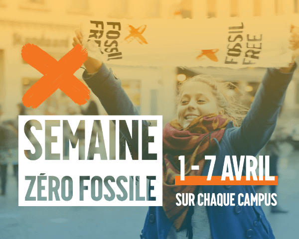 Du 1er au 7 avril, c'est la semaine du Zéro Fossile dans les campus ! | RESES