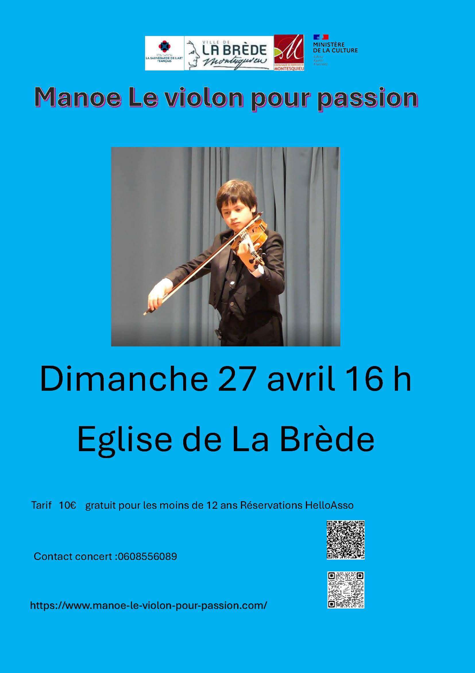 Manoe Le violon pour passion | Association des Amis de l'Eglise Saint Jean d'Etampes de La Brède