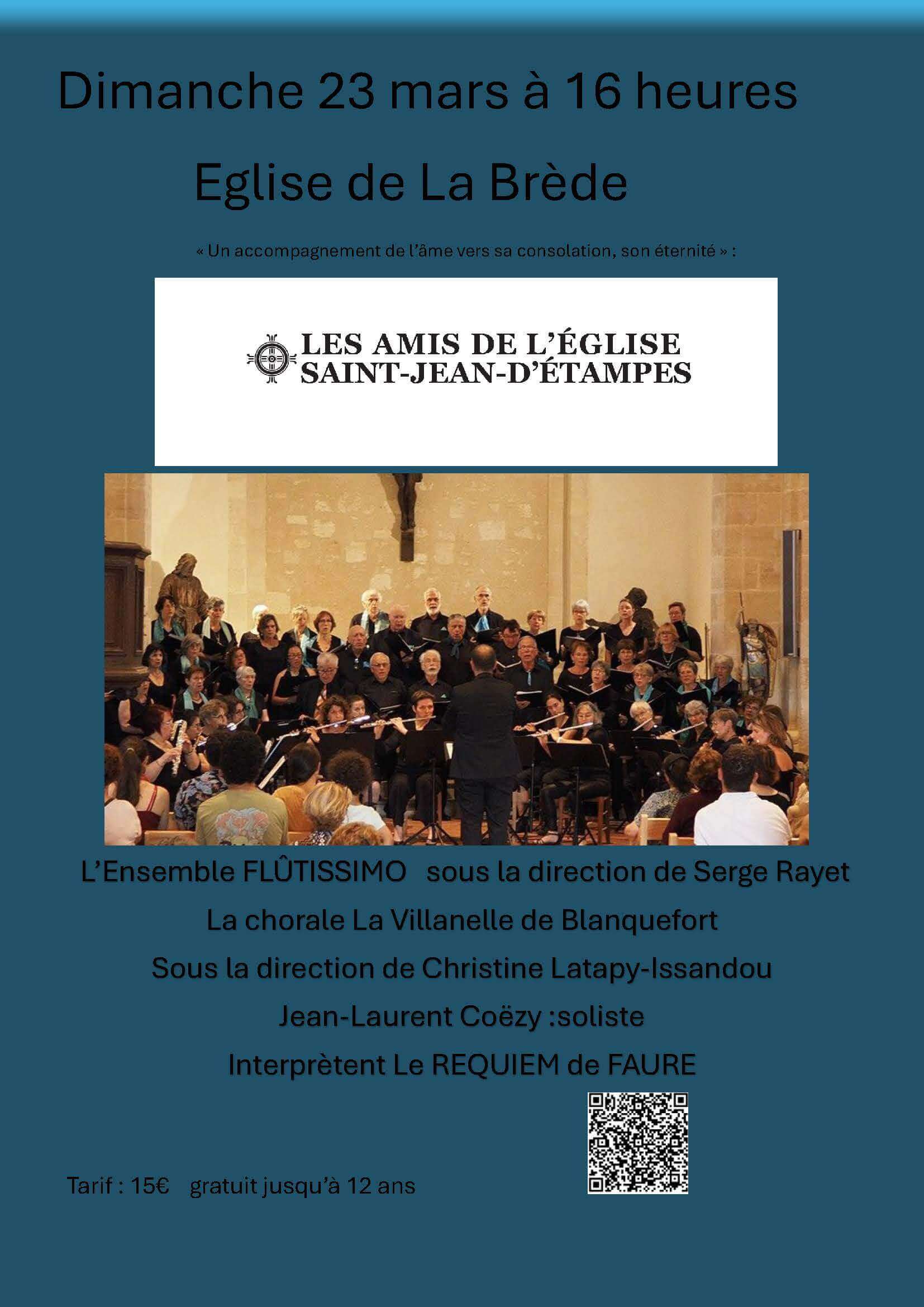 Concert Flûtissimo de Le Requiem de Faure | Association des Amis de l'Eglise Saint Jean d'Etampes de La Brède