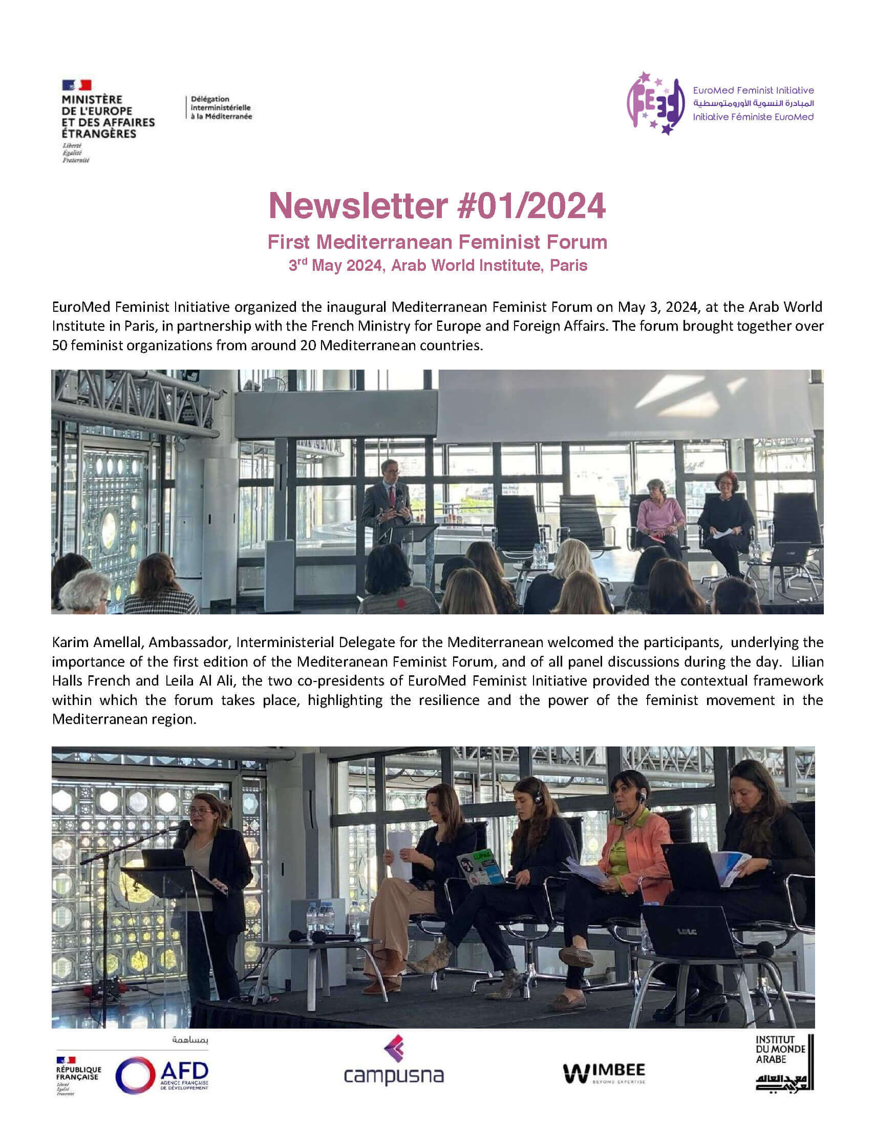 Newsletter: First Mediterranean Feminist Forum | EFI - EuroMed Feminist Initiative