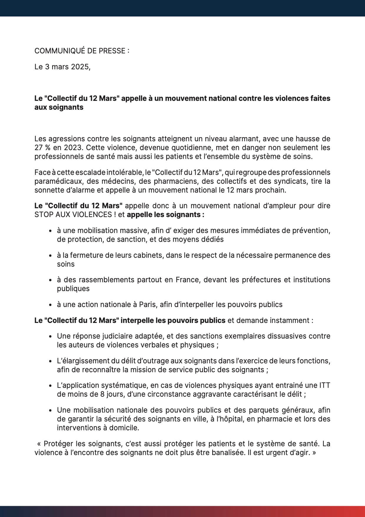 Alizé - Syndicat de kinésithérapeutes