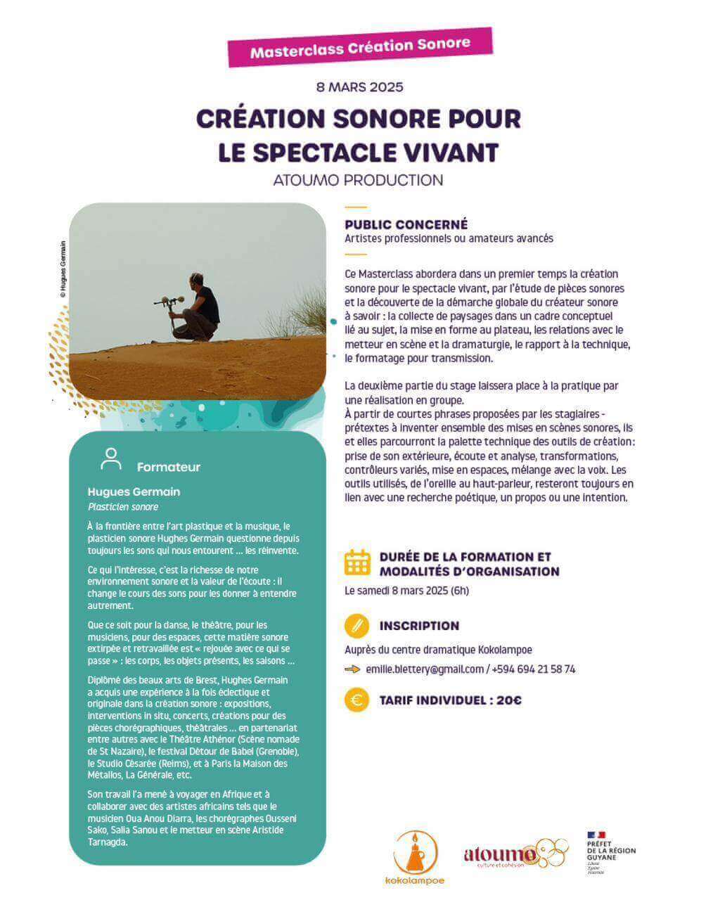 MASTERCLASS CRÉATION SONORE POUR LE SPECTACLE VIVANT | Atoumo Prod