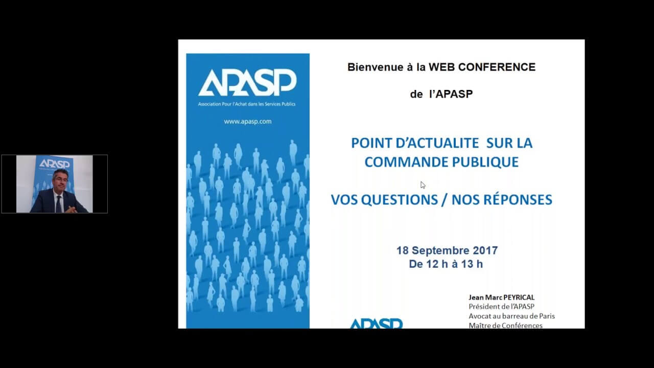 WebConférence APASP 18/09/2017  : Profil d'acheteur et missions de maîtrise d'oeuvre
