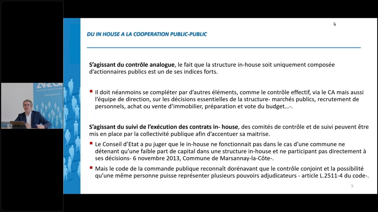 DU IN HOUSE A LA COOPERATION PUBLIC-PUBLIC