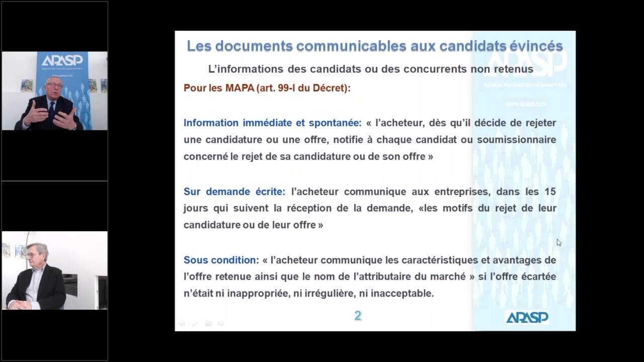 WebConférence APASP 14/03/2018 - Les documents communicables aux candidats évincés