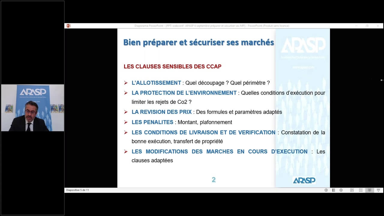 WebConférence APASP - 06/09/2018 - Bien préparer et sécuriser ses marchés publics