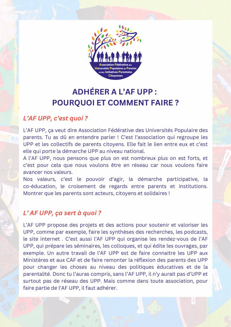 Proposition 2 - Adhésion AF UPP | Parents Citoyens
