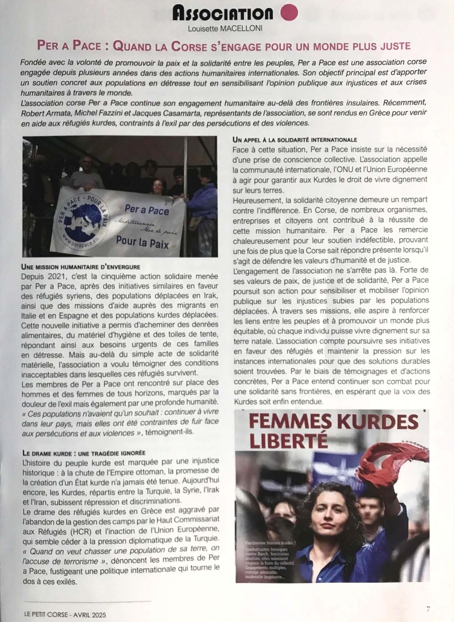 LE PETIT CORSE | Per a Pace