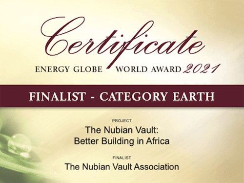 La Voûte Nubienne nominée pour les Energy Globe World Award | La Voûte Nubienne