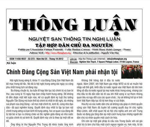 Thông Luận số 273-2012 | Vietnam Fraternité