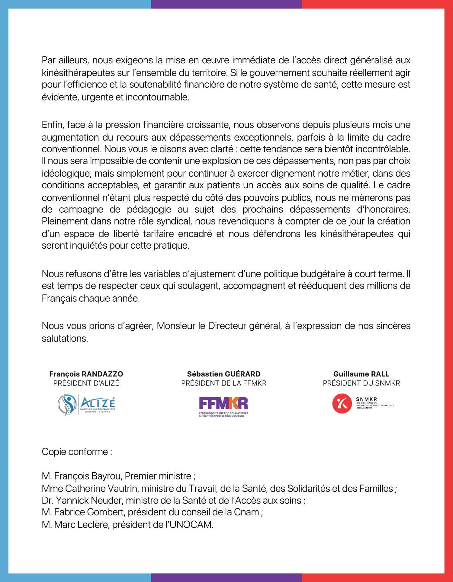 Alizé - Syndicat de kinésithérapeutes