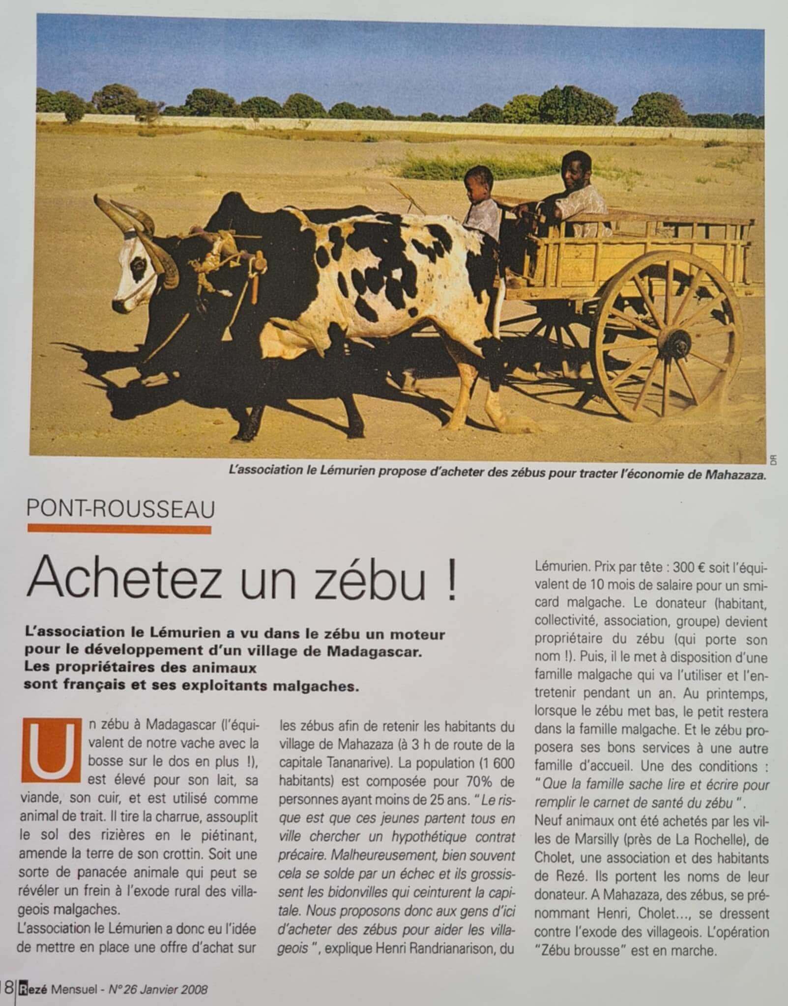 Rezé mensuel du 26 Janvier 2008 | Le Lémurien - Maison de Madagascar