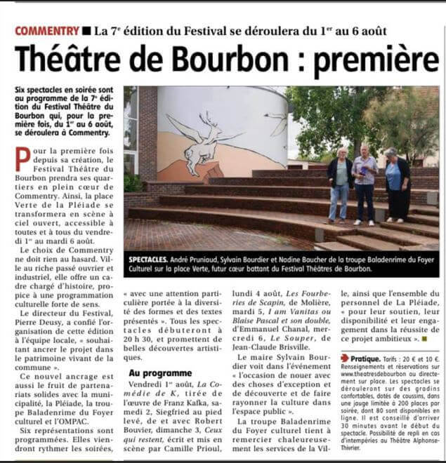 Article La Montagne pour Commentry 2025 | Théâtres de Bourbon