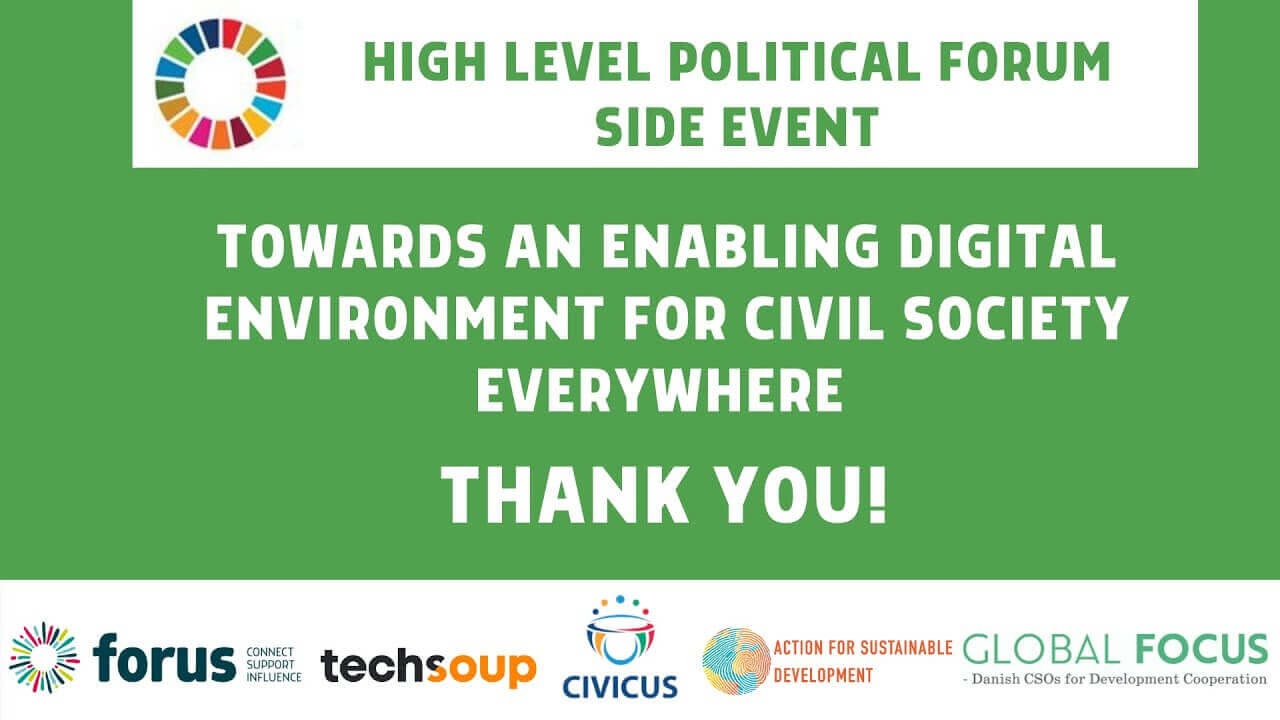 HLPF side event "Towards an Enabling Digital Environment for Civil Society Everywhere" - 12/07/2021