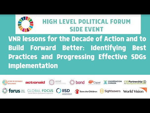HLPF 2021 - Identifying Best VNRs Practices and Progressing Effective SDGs Implementation